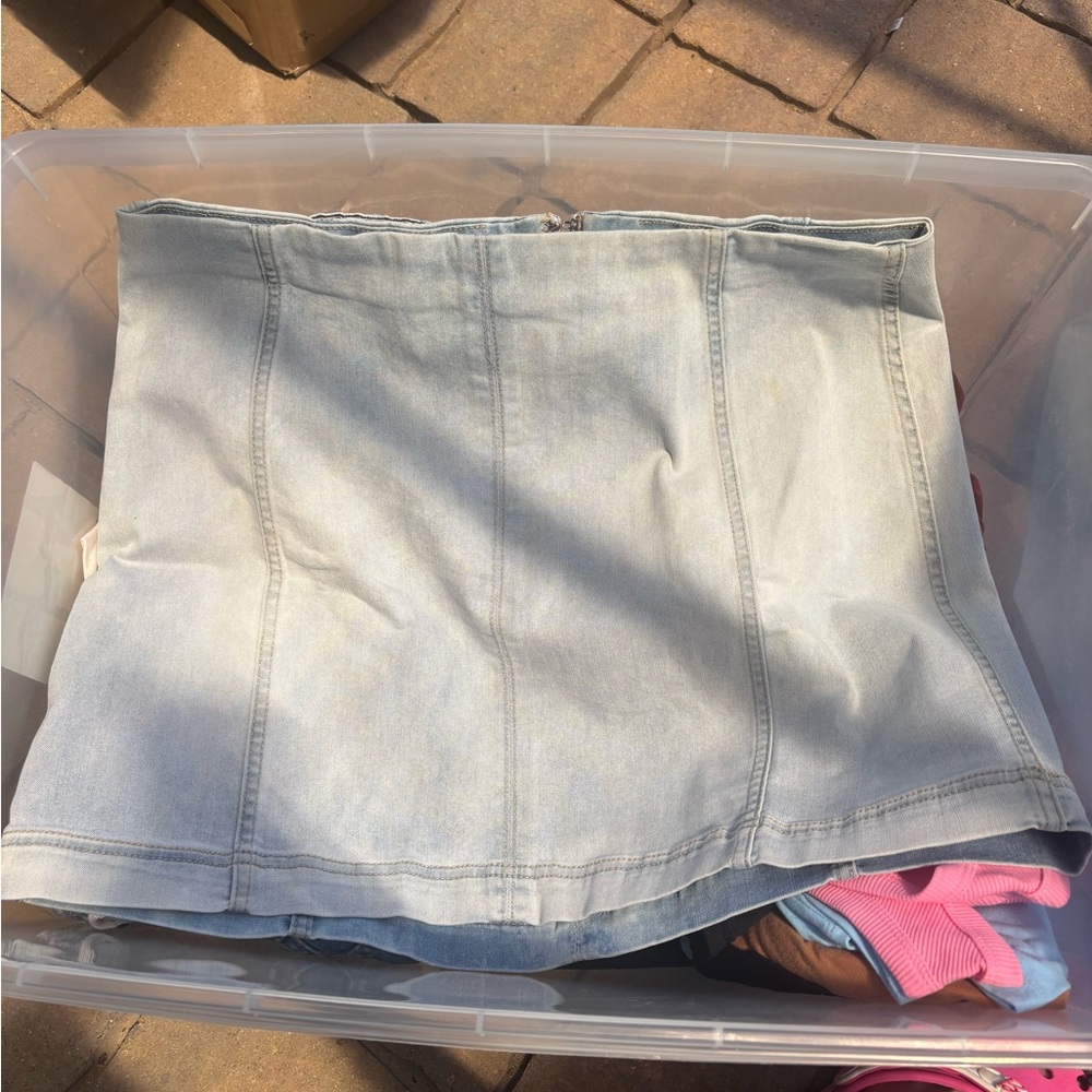 Light Blue Denim Skirt
